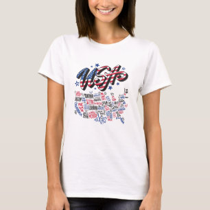 T-shirt USA Map Etats-Unis Amérique Amérique