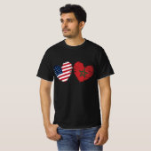T-shirt USA Maroc Drapeau Coeur marocain Américain (Devant entier)
