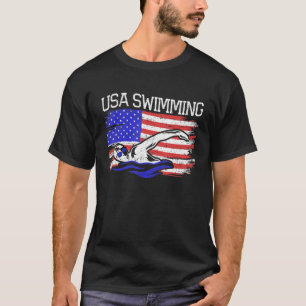 T-shirt USA Natation US Swim Aquatic Sport Athlète Amériqu