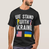 T-shirt USA Nous Sommes Avec L'Ukraine Citation Drapeaux S (Devant)
