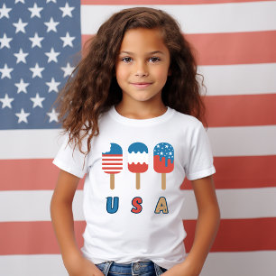 T-shirt USA Patriot Juillet 4 Fête de l'Indépendance Popsi