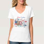 T-shirt USA Patriotic Nurse 4 juillet Icons Noms (Devant)
