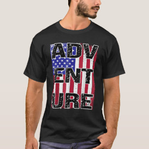 T-shirt USA Patriotique Drapeau Voyage Aventure Nature sau