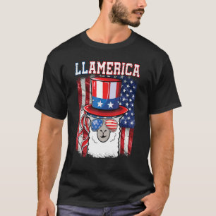 T-shirt Usa Patriotique Llama Llamerica Alpaca 4 juillet
