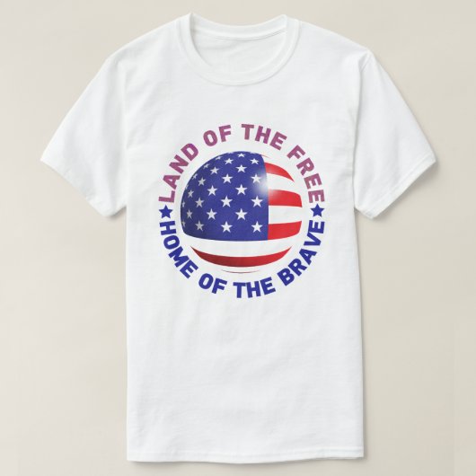 T-shirt USA Pays des Libres, Maison des Braves (Design devant)