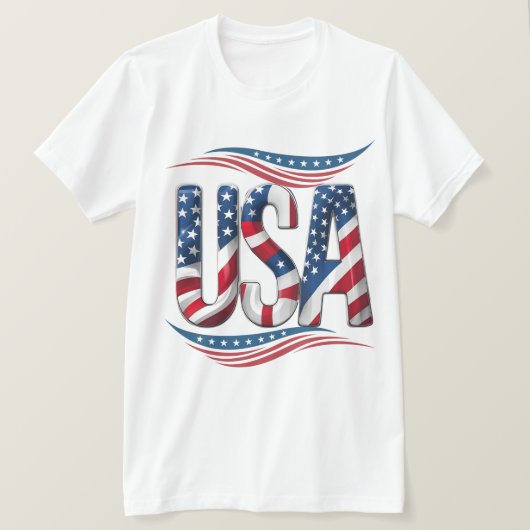 T-shirt USA Pride Bold Letter Art - Drapeau Inside Edition (Design devant)