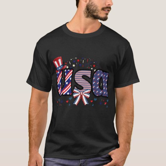 T-shirt USA Pride Casquette & Bow Tee (Devant)
