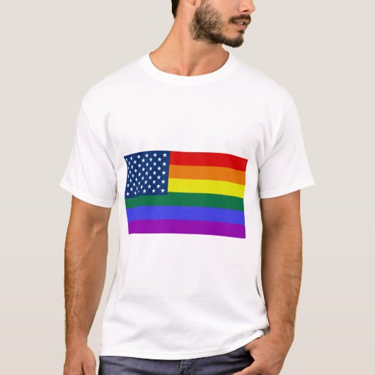 T-shirt USA Rainbow Pride (Devant)