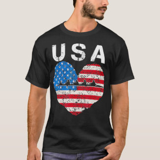 T-shirt USA Rowing team American heart US équipage femmes