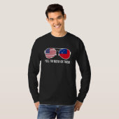 T-shirt Usa Samoa Drapeau Lunettes de soleil Samoans Améri (Devant entier)