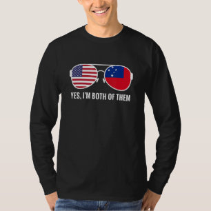 T-shirt Usa Samoa Drapeau Lunettes de soleil Samoans Améri