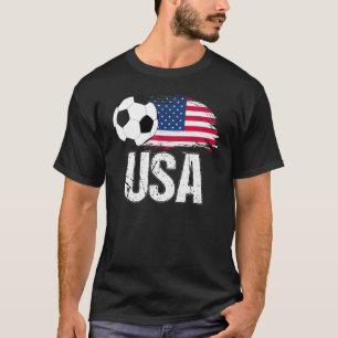 T-shirt USA Soccer Ball Fans USA Flag Team Soccer Sport Am