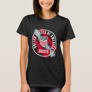 T-shirt Usa Soccer Rétro Peinture Navy Usmnt Officiellemen