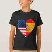 T-shirt Usa Spain Heart - Dual Citizenship (Devant)