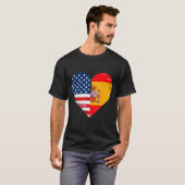 T-shirt Usa Spain Heart - Dual Citizenship (Devant entier)