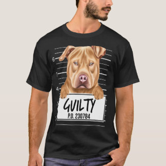T-shirt Usa Staffordshire Terrier Mugshot Chien coupable