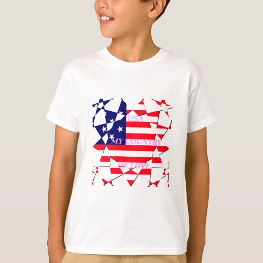 T-shirt USA Star Spangled Love My Country of Love (Devant)