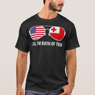 T-shirt USA Tonga Flag Sunglasses Tongan Americans asperge