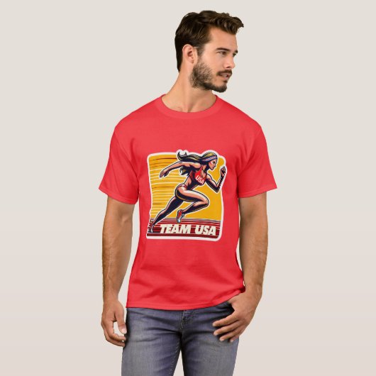 T-SHIRT USA-TRACK ET CHAMP 4 (Devant entier)