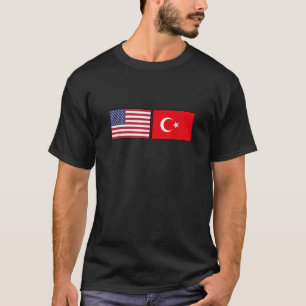 T-shirt USA Turquie Drapeau Turc Américain T Chemise