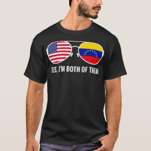 T-shirt USA Venezuela Drapeau lunettes de soleil Vénézuéli