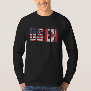 T-shirt Useh Vintage Usa Fierté Us Drapeau Fête du Canada 