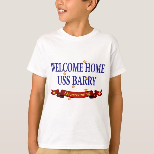 T-shirt USS à la maison bienvenu Barry (Devant)