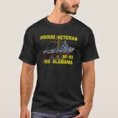 T-shirt USS Alabama BB 60 Bataillon Anciens Combattants Da (Devant)