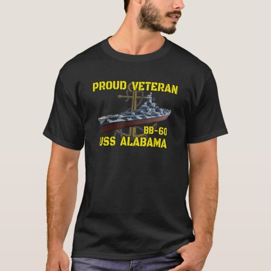 T-shirt USS Alabama BB 60 Bataillon Anciens Combattants Da (Devant)