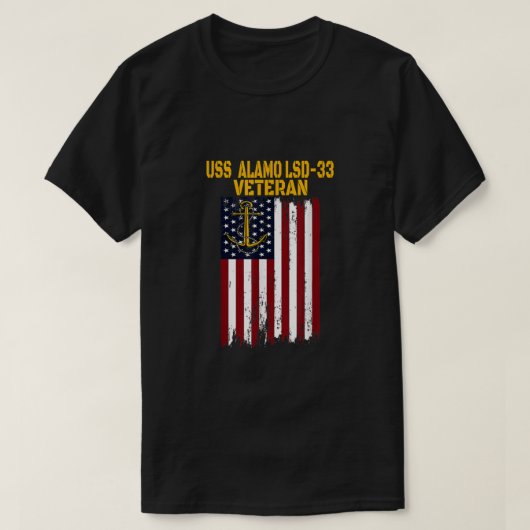 T-shirt USS Alamo LSD-33 Dock Landing Ship Vétéran (Design devant)