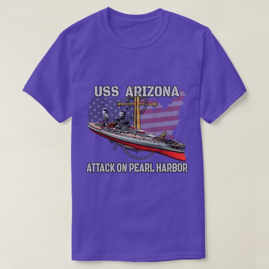 T-shirt USS Arizona BB39 Battleship Veterans Day Warship F (Design devant)