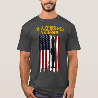 T-shirt USS Bluefish SSN675 Sous-marins Anciens Combattant