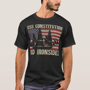 T-shirt USS Constitution Bateau à voile USA American Flag 