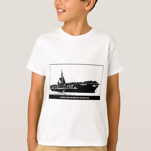 T-shirt USS CVB-41 INTERMÉDIAIRE, bateau de la Marine (Devant)