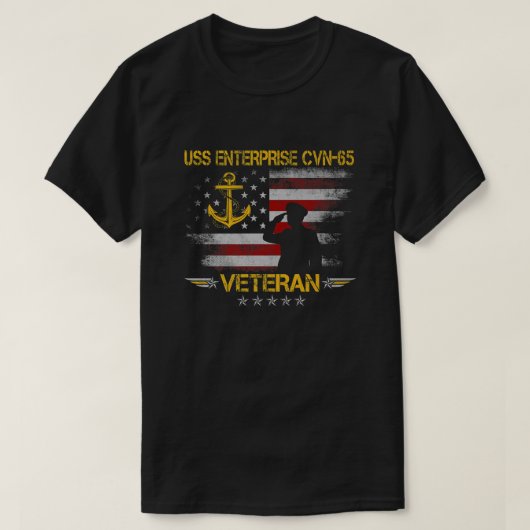T-shirt USS Enterprise CVN-65 Avion Transporteur Vétérinai (Design devant)