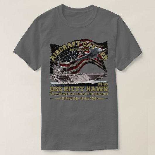 T-shirt USS Kitty Hawk CV63 Aircraft rier (Design devant)