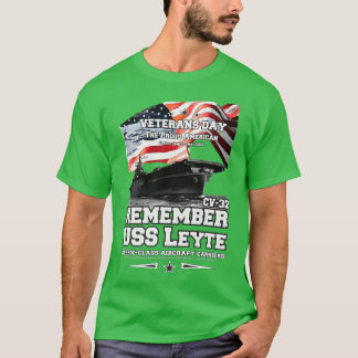 T-shirt USS Leyte CV32 Vétéran du porte-avions Essexclass