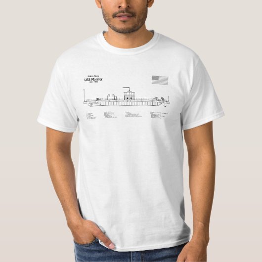 T-shirt USS Monitor - Plan de plan d'expédition SD (Devant)