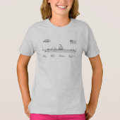 T-shirt USS Monitor - Plan de plan d'expédition SD (Devant)