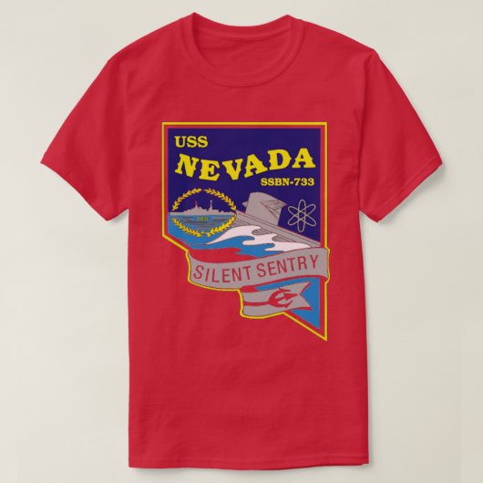 T-shirt USS Nevada SSBN 733 Marine américaine (Design devant)