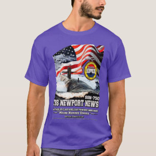 T-shirt USS Newport News SSN750 sous-marins anciens combat