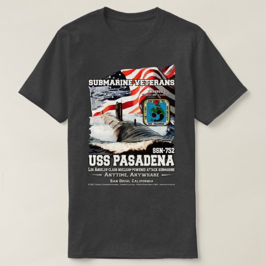 T-shirt USS Pasadena SSN752 US Navy (Design devant)