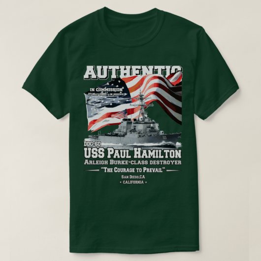 T-shirt USS Paul DDG60 destroyer Arleigh Burkeclass (Design devant)