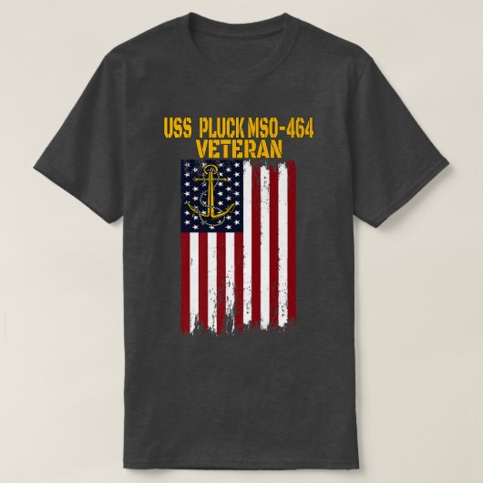T-shirt USS Pluck MSO464 Minesweeper Warship Veteran Fathe (Design devant)