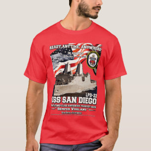 T-shirt USS San Diego LPD22 Vecteur de doc transport amphi