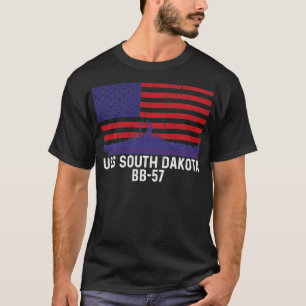 T-shirt USS South Dakota BB57 Bataillon Vintage Américain
