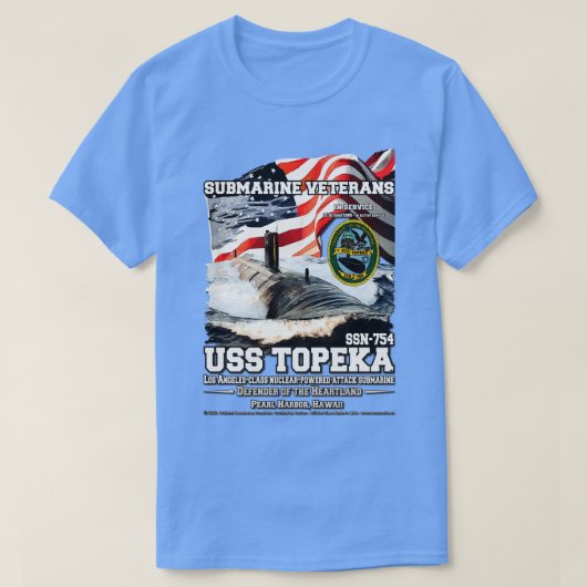 T-shirt USS Topeka SSN754 US Navy Sous-marins vétérans (Design devant)
