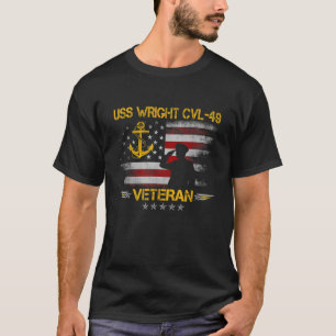 T-shirt USS Wright CVL 49 porte-avions Vétérinaire Drapeau
