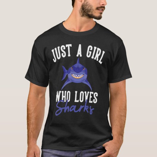 T-shirt Ust Une Fille Qui Aime Les Requins (Devant)