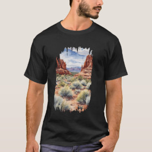 T-shirt Utah Amérique Peinture Aquarelle Art Vintage Voyag